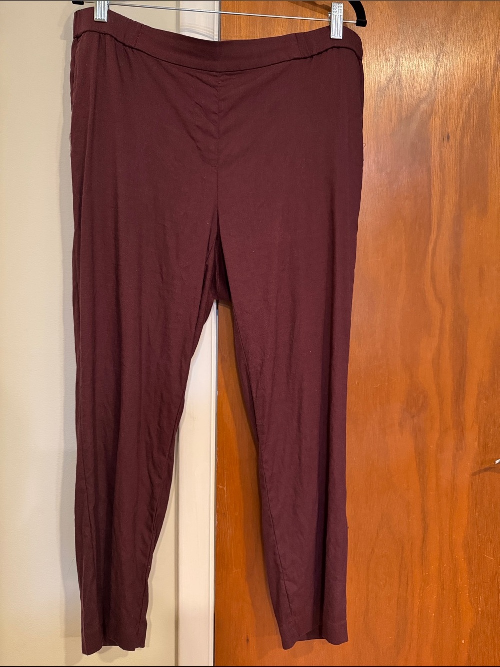 J. Jill Linen Stretch Ankle Pants in Deep Wine